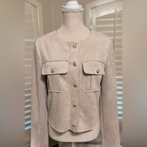 Meg & Margot Beige Faux Suede Blazer